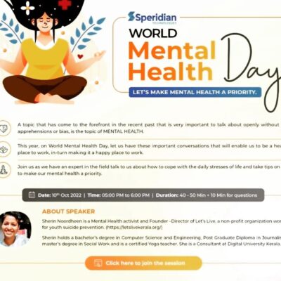 Speridian World Mental Health Day Event 2022
